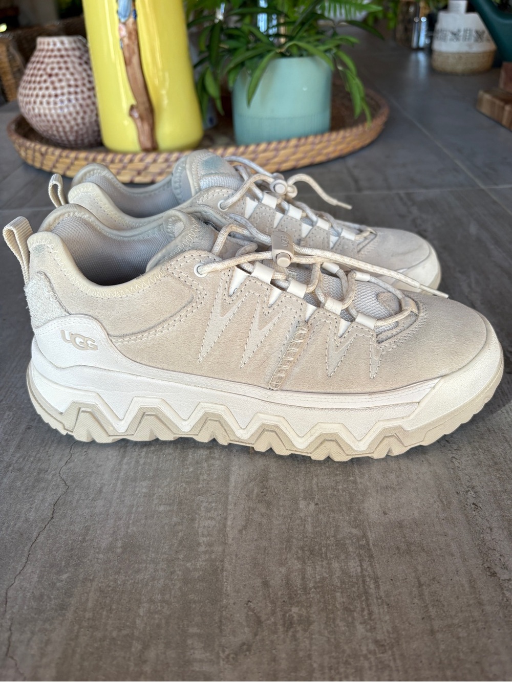 UGG Cream Suede Platform Sneaker